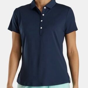 NWT, FootJoy FJ Women’s Collar Short Sleeve Essential Navy Blue Shirt, Size M